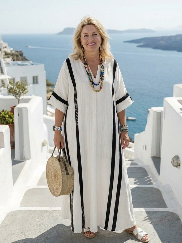 DELACROIX | Robe Maxi à Manches Courtes Elvienne