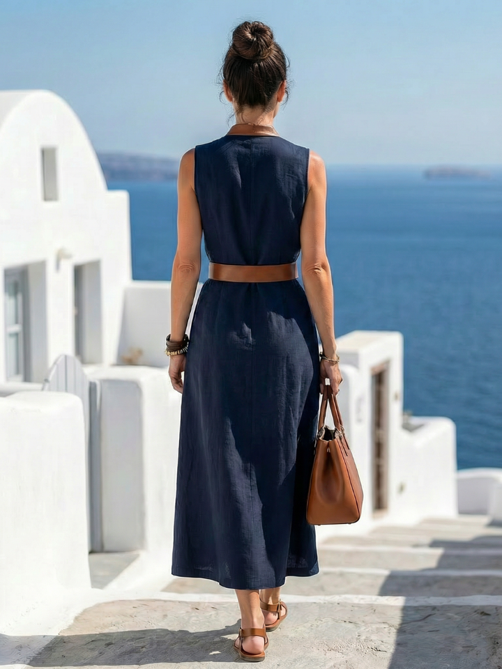 DELACROIX | Robe Midi à Lignes Contrastées Myra