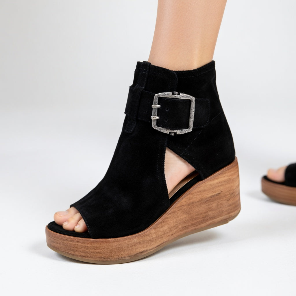 DELACROIX | Bottines compensées ouvertes Lila