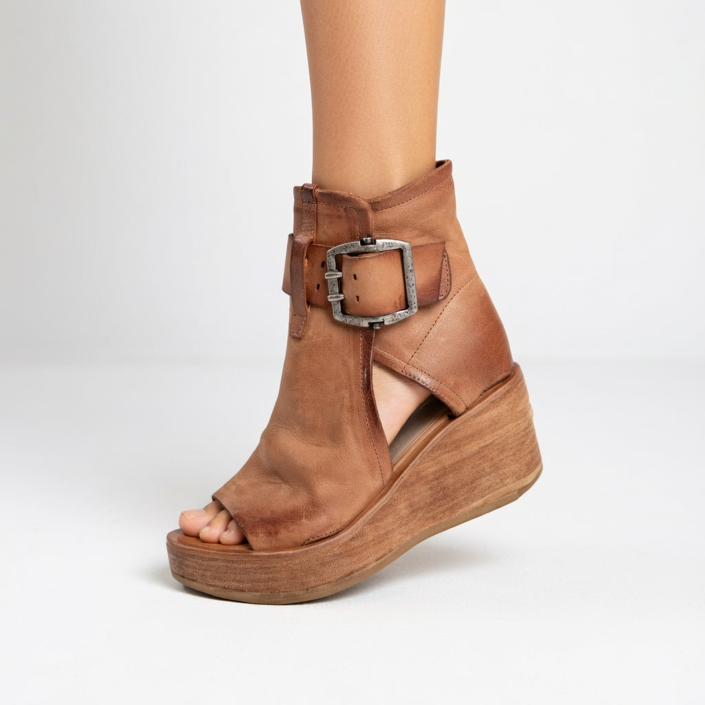 DELACROIX | Bottines compensées ouvertes Lila