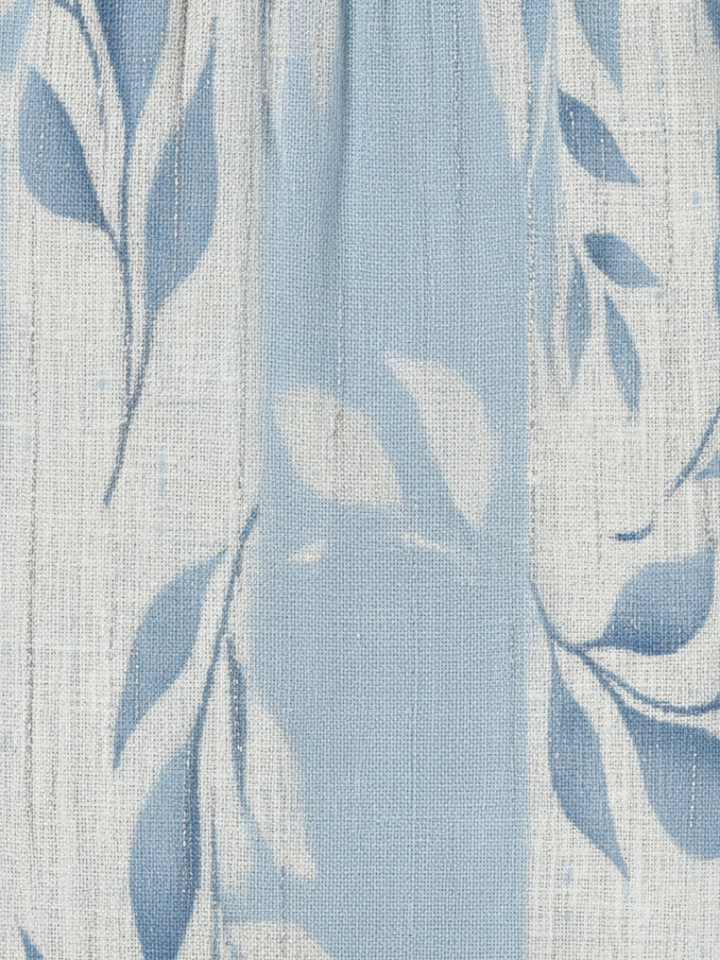 DELACROIX | Robe Midi Bleu à Motif Feuille Solene