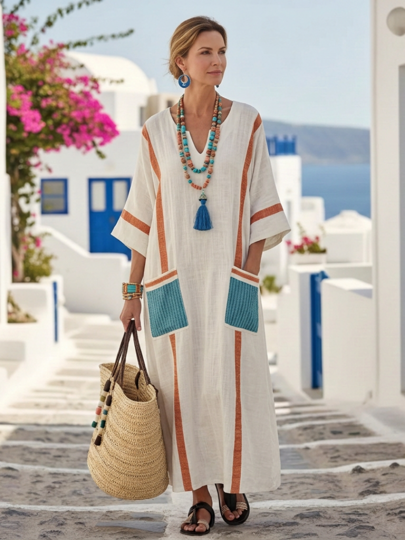 DELACROIX | Robe maxi et manches mi-longues Noemi