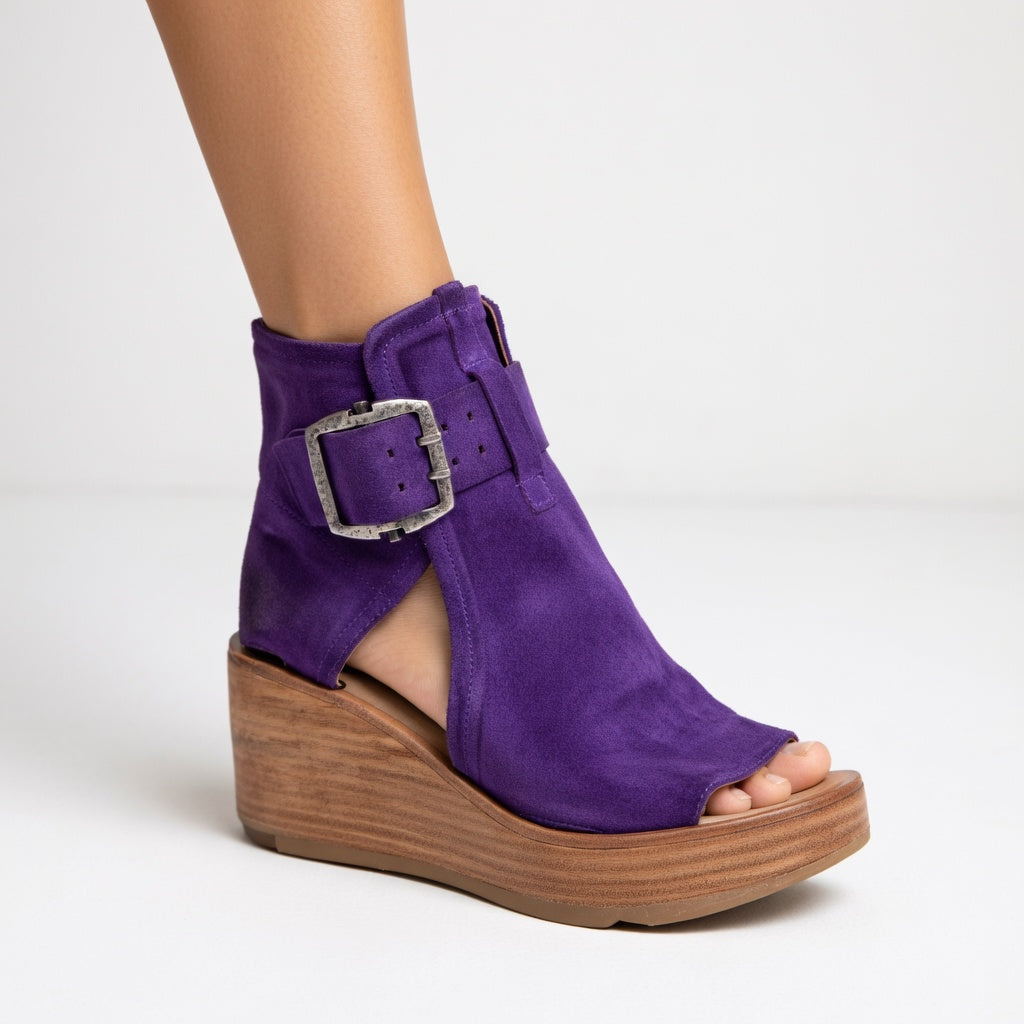 DELACROIX | Bottines compensées ouvertes Lila