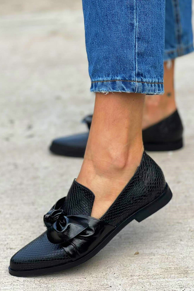 Orla™ - Mocassins noirs avec nœud