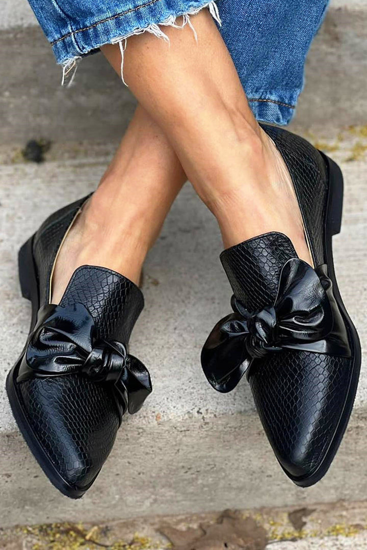 Orla™ - Mocassins noirs avec nœud